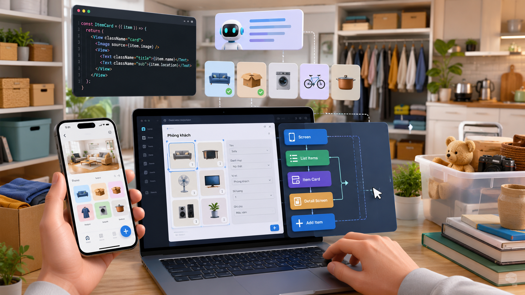Hướng dẫn cách tạo app quản lý đồ đạc trong nhà với Vibecoding