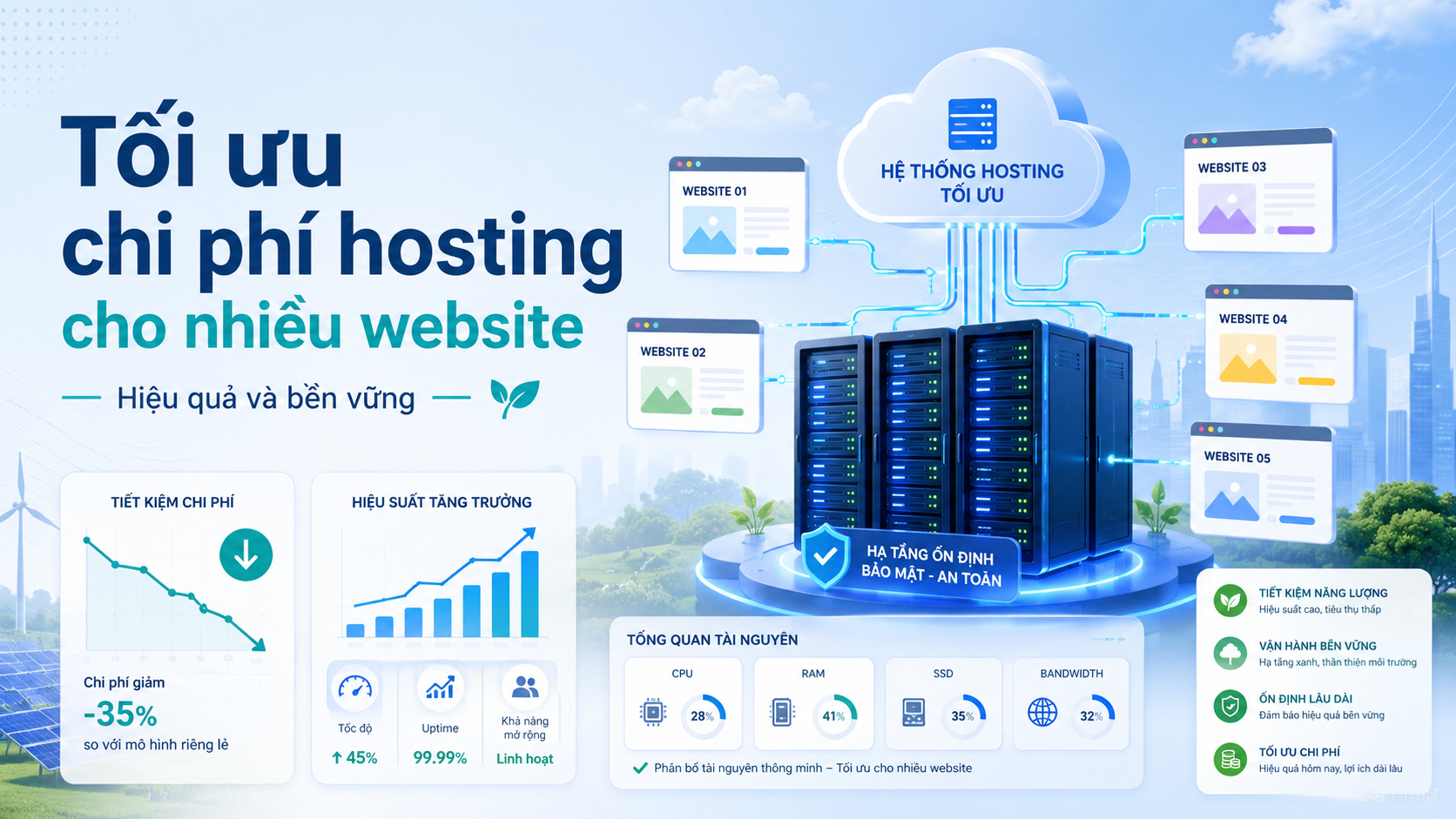 Cách tối ưu chi phí hosting cho nhiều website hiệu quả và bền vững