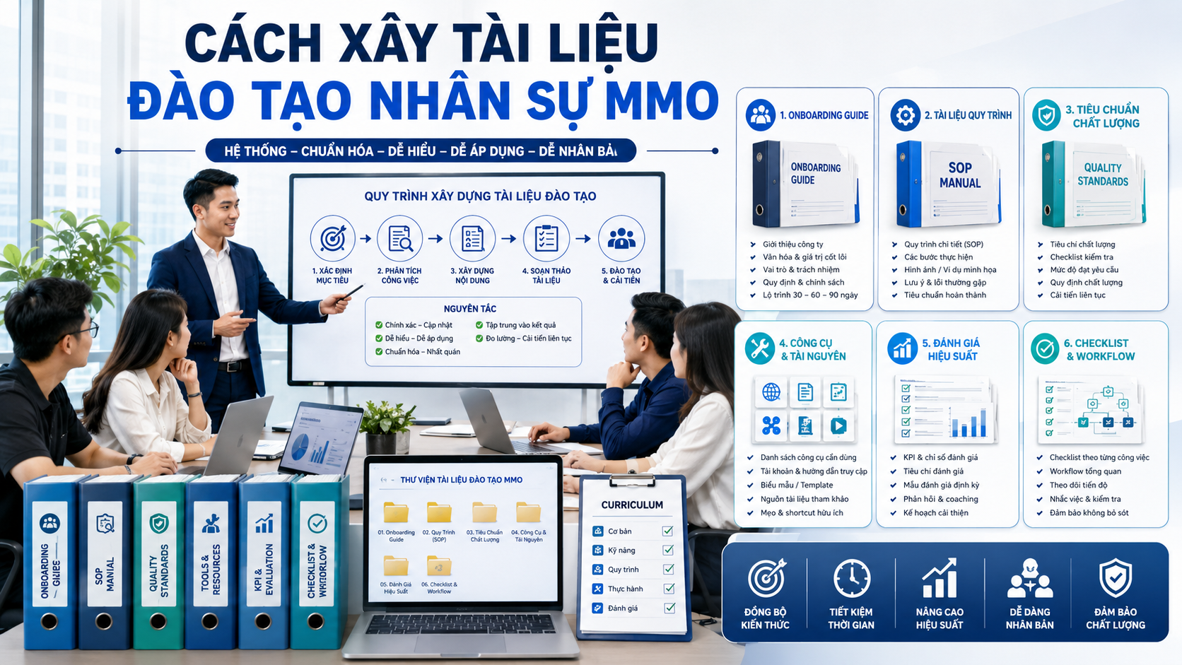 Hướng dẫn chi tiết cách xây dựng tài liệu đào tạo nhân sự MMO chuyên nghiệp
