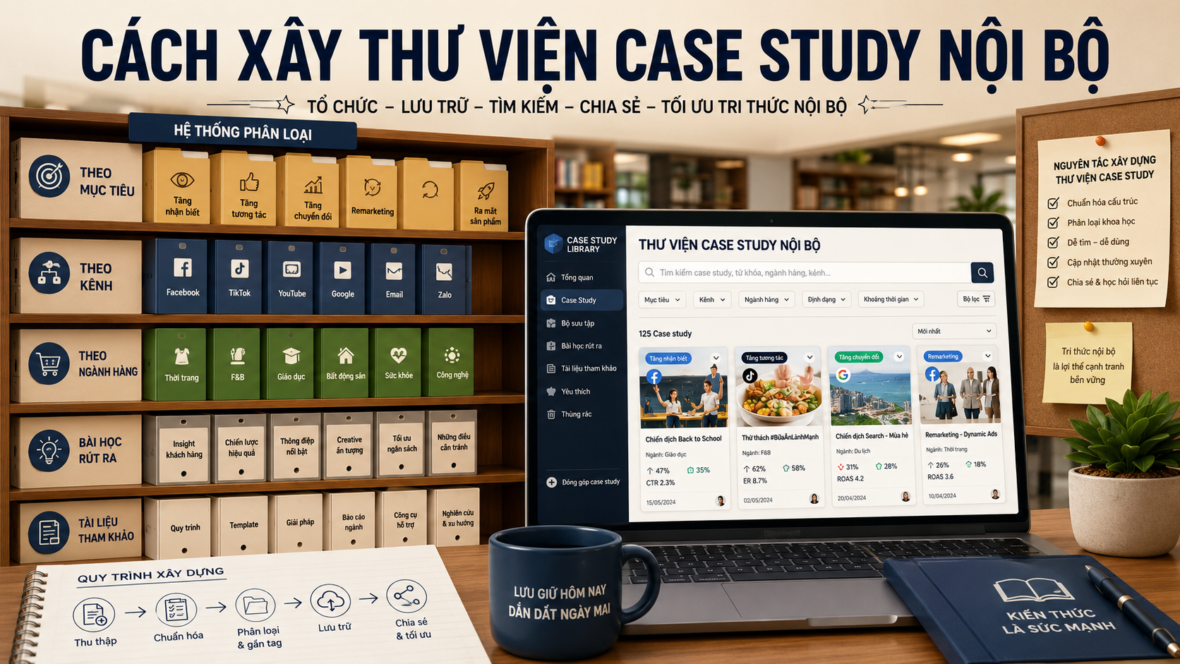 Hướng dẫn chi tiết cách xây dựng thư viện case study nội bộ hiệu quả