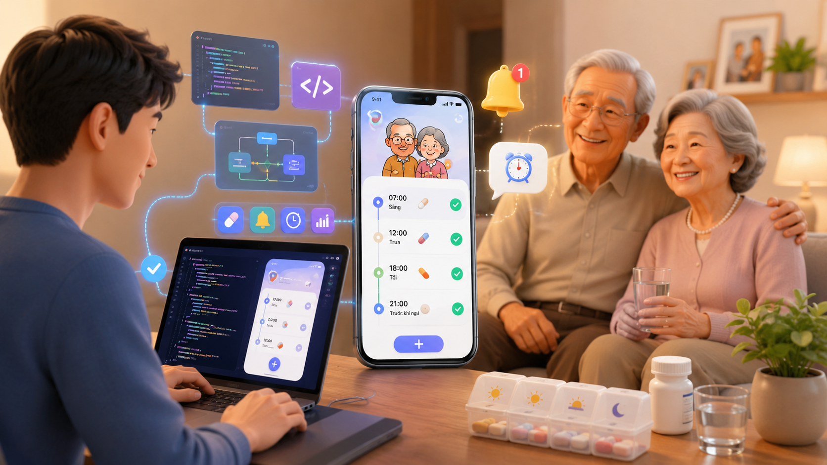 Hướng dẫn chi tiết: Làm ứng dụng theo dõi lịch uống thuốc cho cha mẹ với Vibecoding